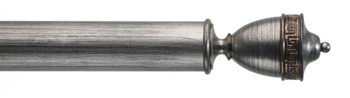Gardinenstange von Byron & Byron - Naxos Black Distressed Silver