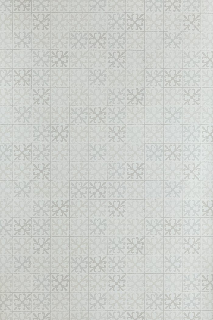 Lilien Fliesen Tapete - Vintage Grau